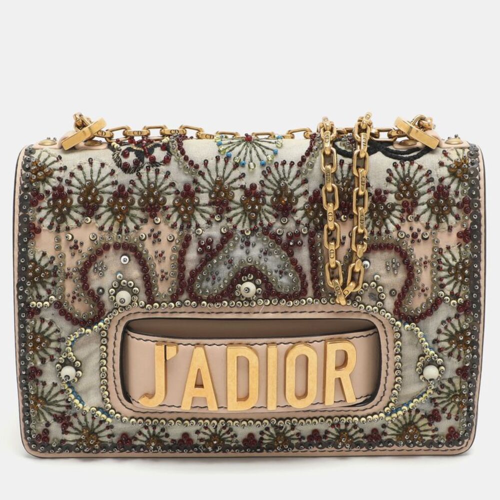 Dior J'adior Medium Multicolor Leather And Mesh Embellished Shoulder Bag